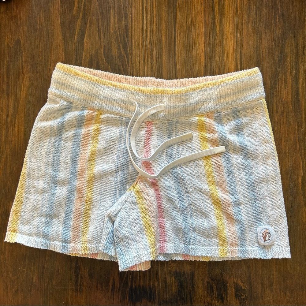 Bucees Striped Knit Shorts with Drawstring women's Medium